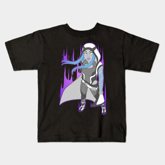 Maya the Siren (Monochrome Version) Kids T-Shirt by snoozyfern